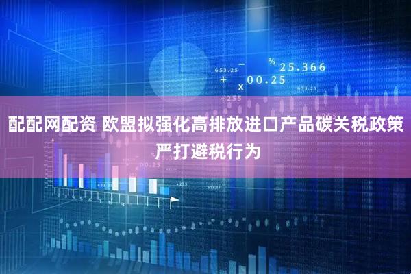 配配网配资 欧盟拟强化高排放进口产品碳关税政策 严打避税行为